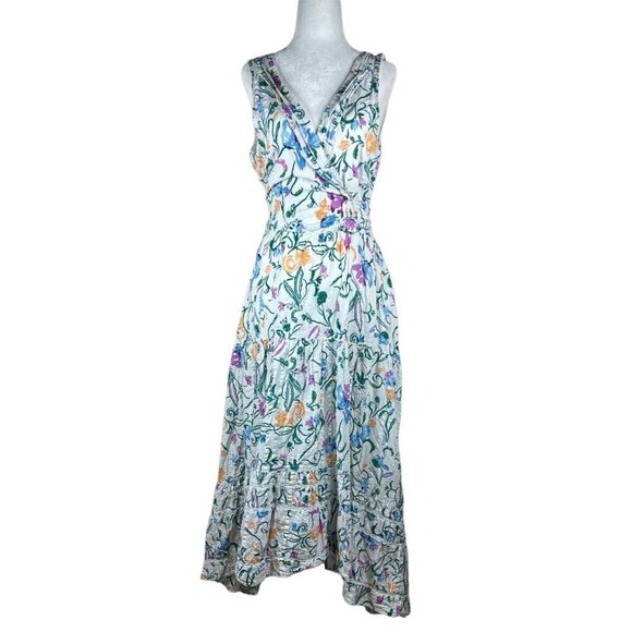Tanya Taylor Neves Midi Dress in Floral 12 Womens Asymmetric Long Maxi - Picture 6 of 12
